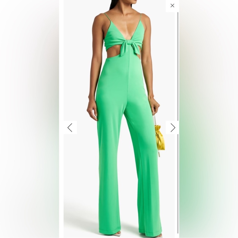 Alice + Olivia Jumpsuit Havana Cut-Out Size 2 Wide leg Stretchy‎ Sexy